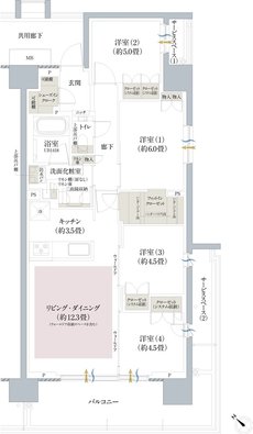 プラウド横浜東神奈川フロント 間取り J type