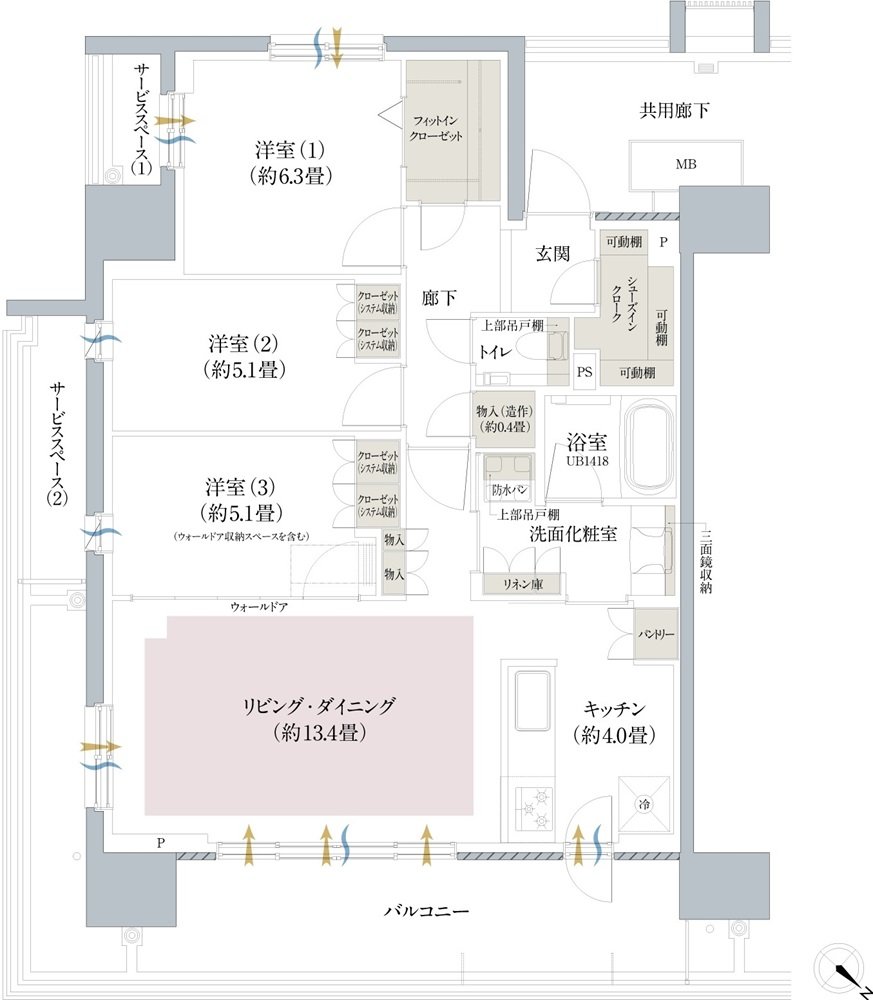 プラウド横浜東神奈川フロント 間取り K type