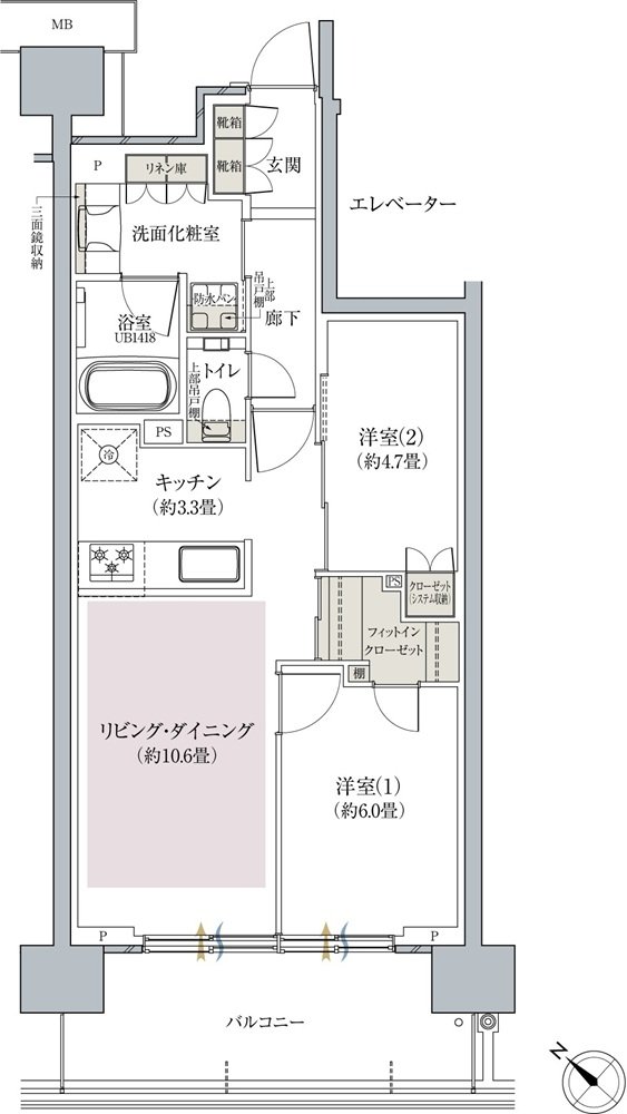 プラウド横浜東神奈川フロント 間取り G type