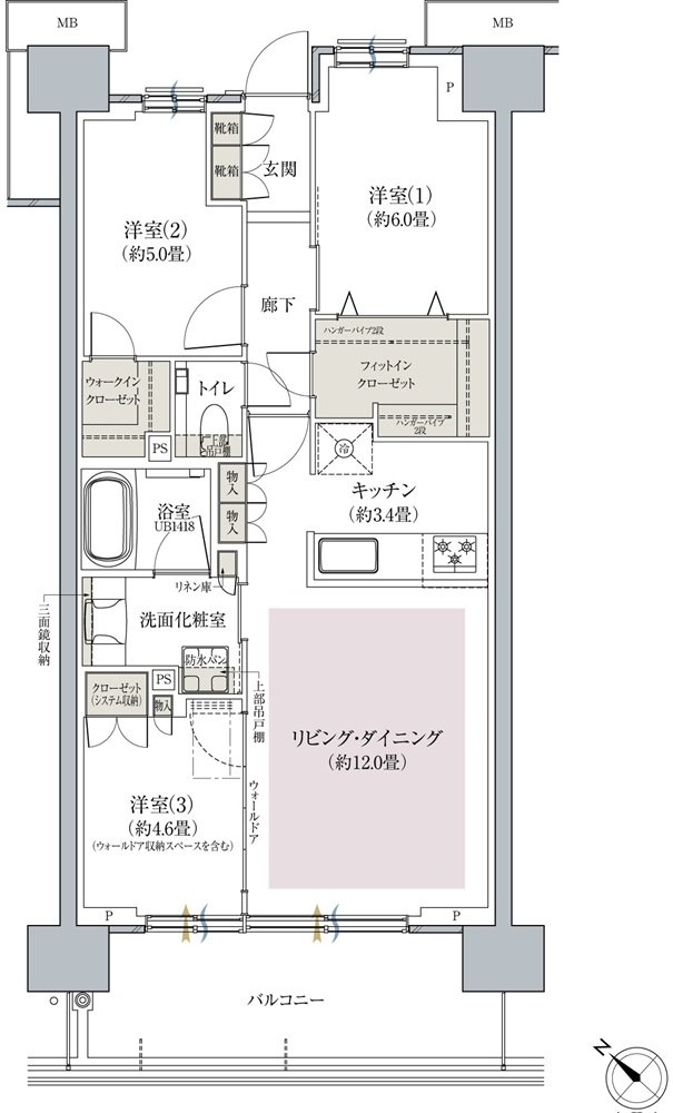プラウド横浜東神奈川フロント 間取り B type