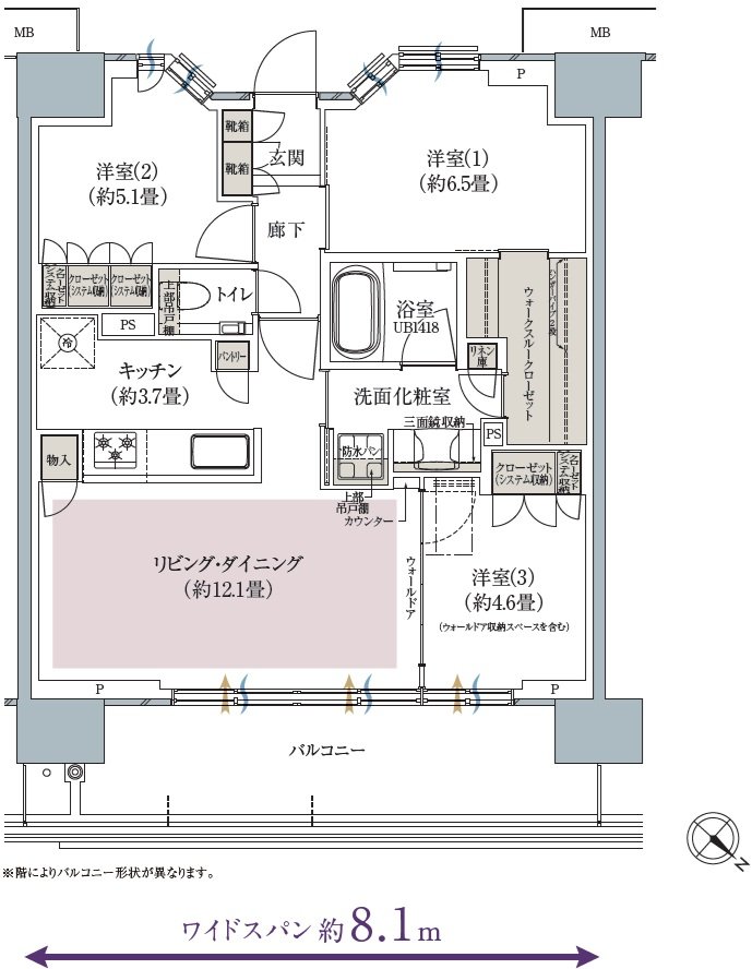 プラウド横浜東神奈川フロント 間取り L type
