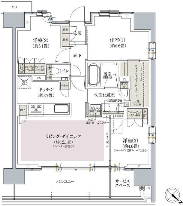プラウド横浜東神奈川フロント 間取り M type