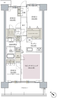 プラウド横浜東神奈川フロント 間取り E type