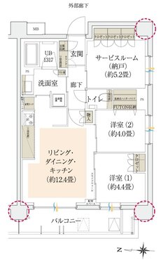 イニシア大田糀谷 間取り F2 type［次期以降］