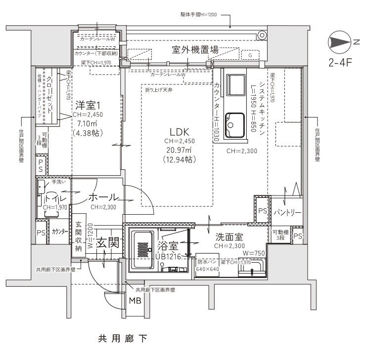 クレイルタワー下関海峡あいらんど 間取り CP-Cタイプ