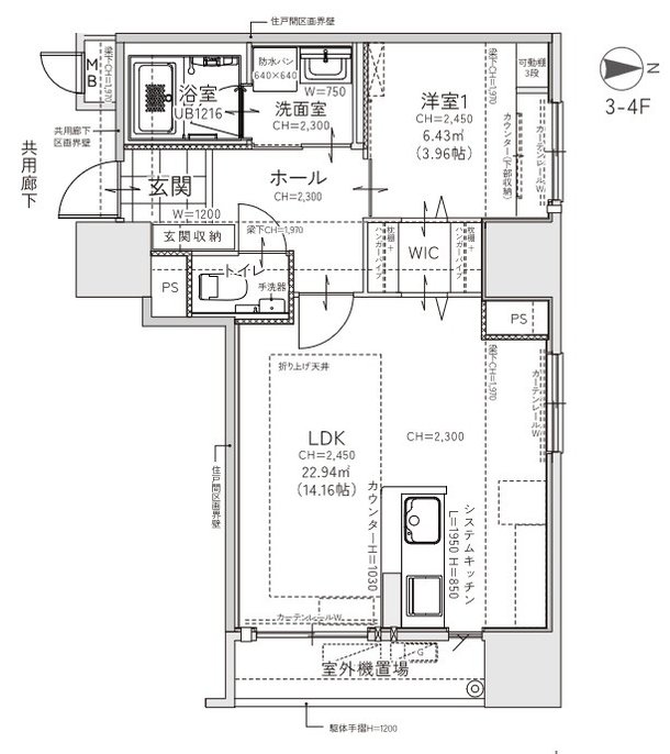 クレイルタワー下関海峡あいらんど 間取り CP-Lタイプ