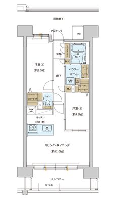 グランフォセット福島上町 間取り B type