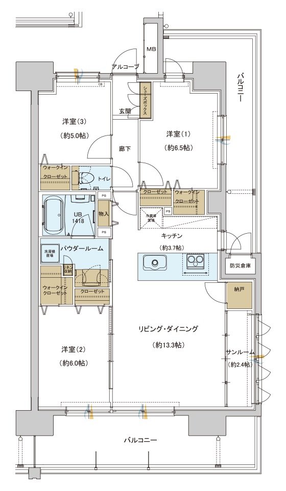 グランフォセット福島上町 間取り G type