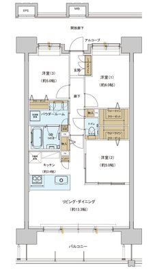 グランフォセット福島上町 間取り F type