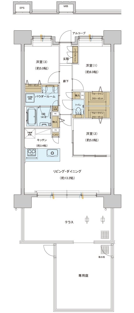 グランフォセット福島上町 間取り Fg type