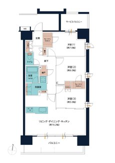 レーベン松山市駅ALBIO TOWER 間取り Dタイプ