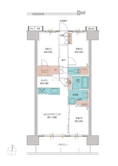 レーベン松山市駅ALBIO TOWER 間取り C type
