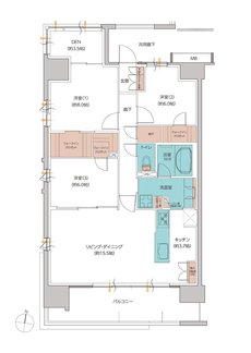 レーベン松山市駅ALBIO TOWER 間取り E type