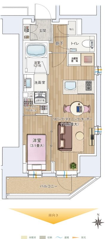 ルジェンテ上野稲荷町 間取り Bタイプ