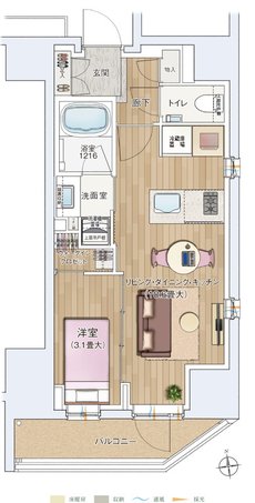 ルジェンテ上野稲荷町 間取り Bタイプ