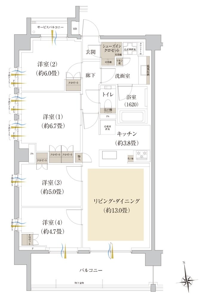 Brillia(ブリリア) 世田谷上北沢 間取り D type