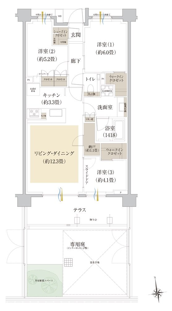 Brillia(ブリリア) 世田谷上北沢 間取り Fg type