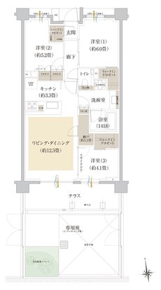 Brillia(ブリリア) 世田谷上北沢 間取り Fg type