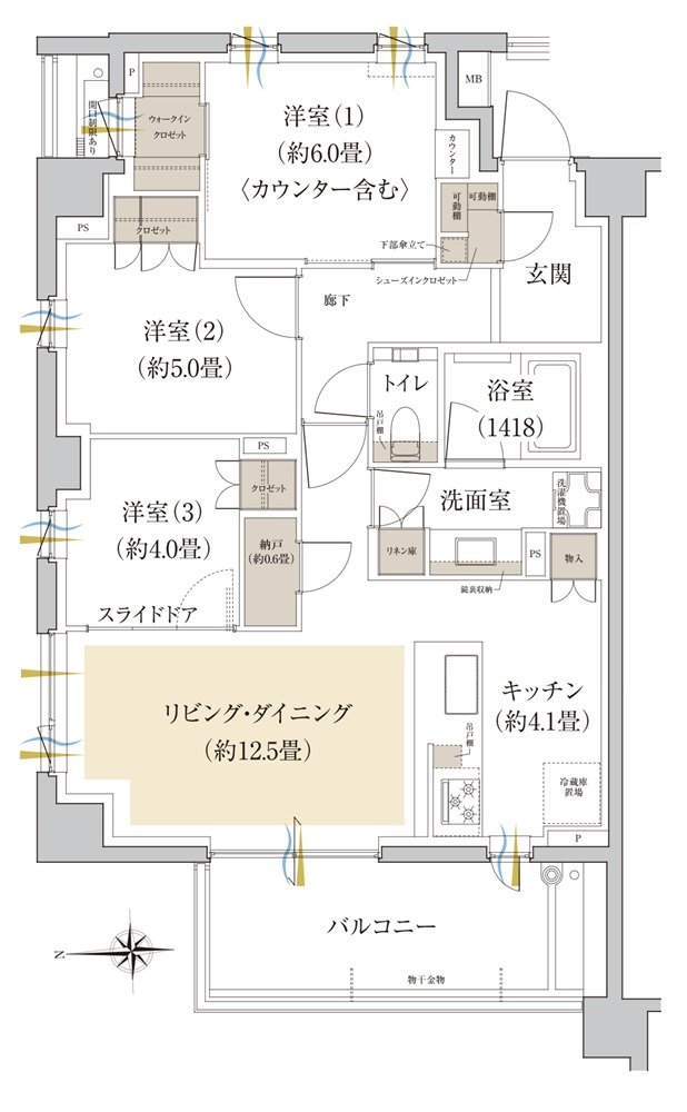 Brillia(ブリリア) 世田谷上北沢 間取り A type