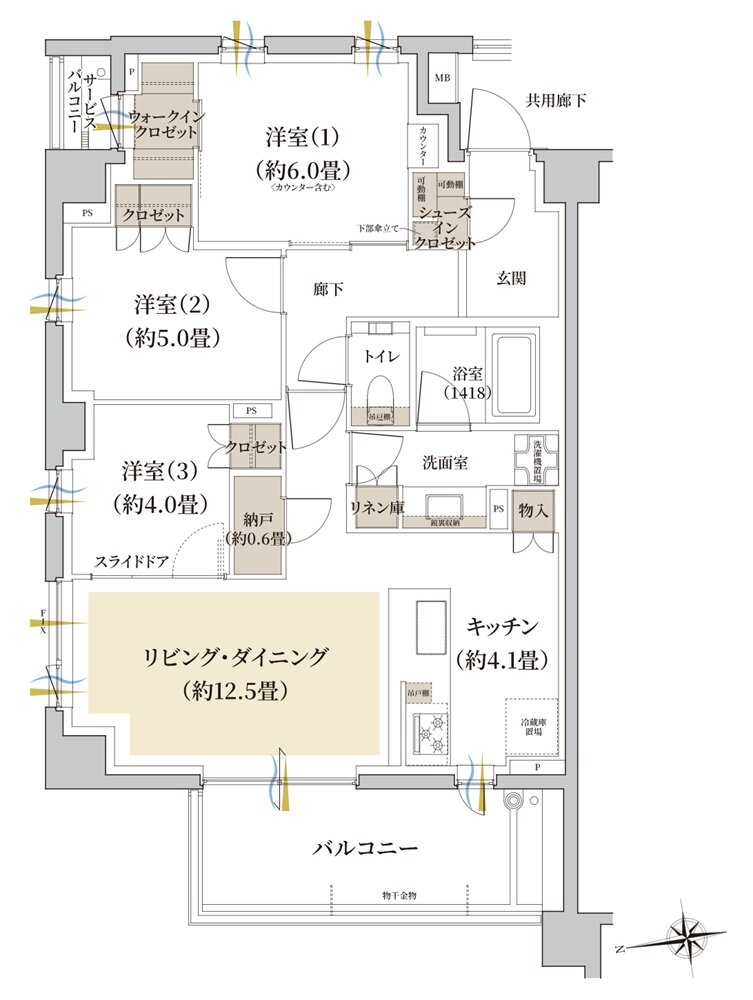 Brillia(ブリリア) 世田谷上北沢 間取り A type