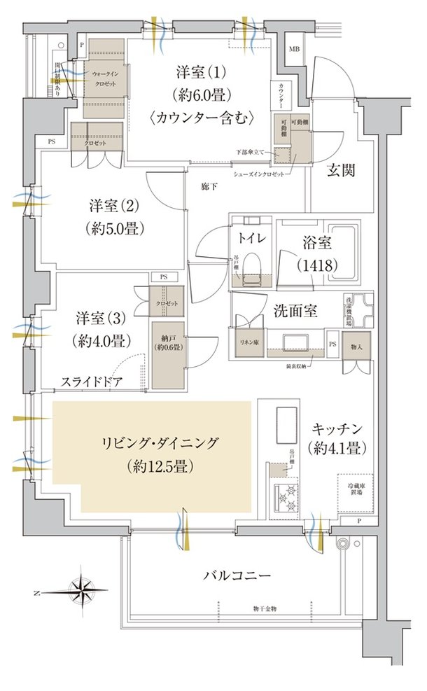 Brillia(ブリリア) 世田谷上北沢 間取り A type