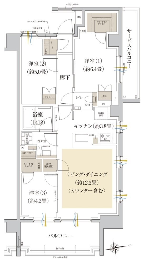 Brillia(ブリリア) 世田谷上北沢 間取り K type