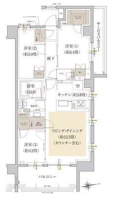 Brillia(ブリリア) 世田谷上北沢 間取り K type