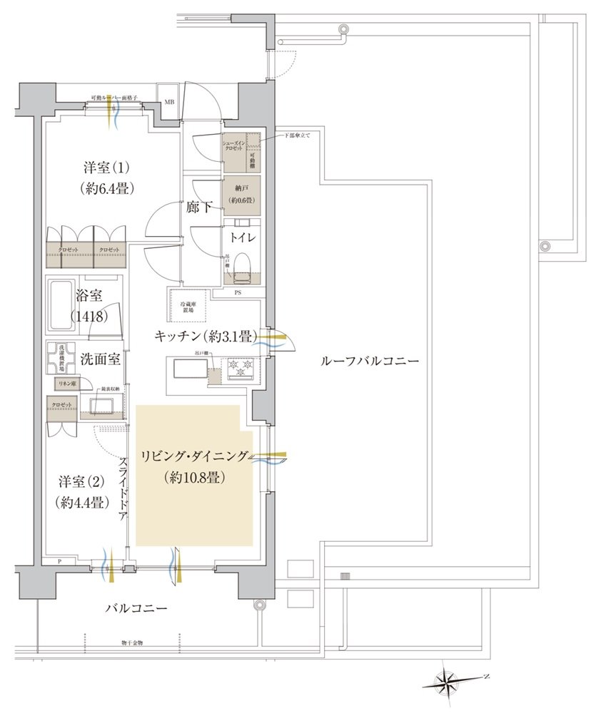 Brillia(ブリリア) 世田谷上北沢 間取り J2r type