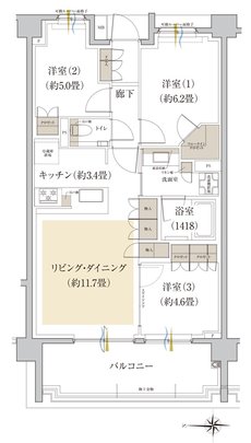 Brillia(ブリリア) 世田谷上北沢 間取り B1 type