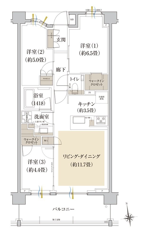 Brillia(ブリリア) 世田谷上北沢 間取り N type