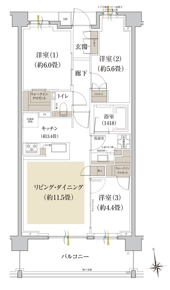 Brillia(ブリリア) 世田谷上北沢 間取り O type