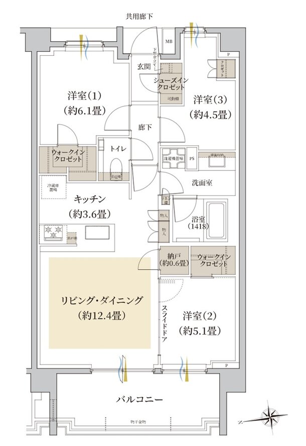 Brillia(ブリリア) 世田谷上北沢 間取り C type