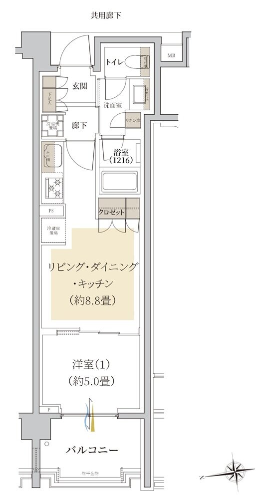 Brillia(ブリリア) 世田谷上北沢 間取り Q type