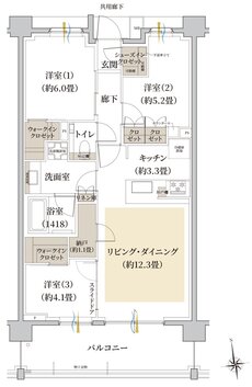 Brillia(ブリリア) 世田谷上北沢 間取り F' type