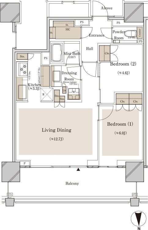ブランズタワー大崎 間取り S-61O