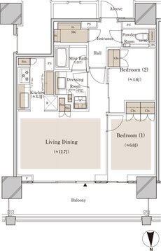 ブランズタワー大崎 間取り S-61O