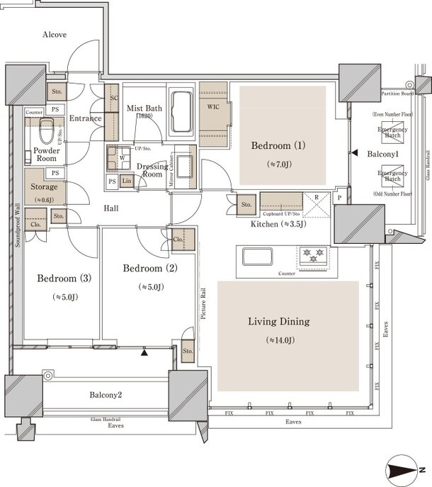 ブランズタワー大崎 間取り S-80M