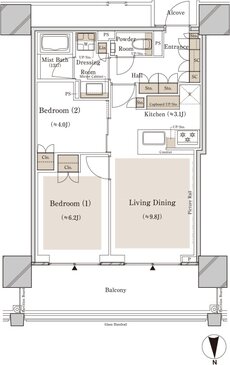 ブランズタワー大崎 間取り S-52J