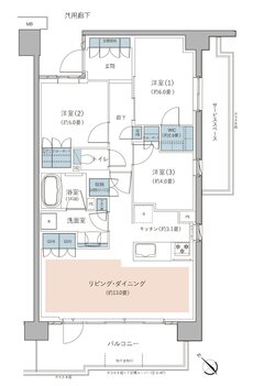 リーフィアレジデンス栗平テラス 間取り L type