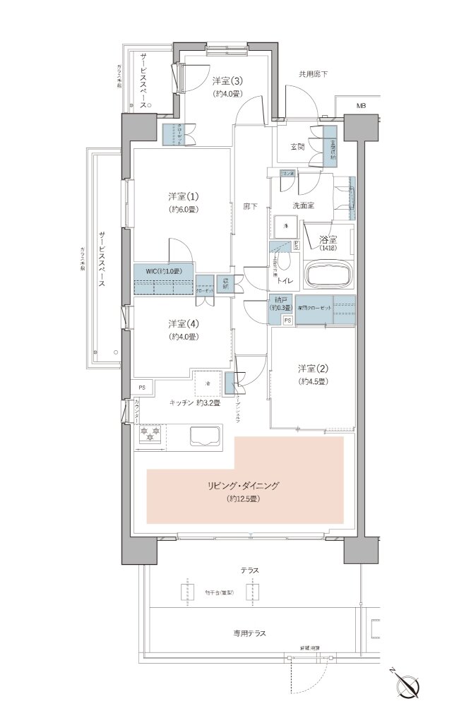 リーフィアレジデンス栗平テラス 間取り At TYPE