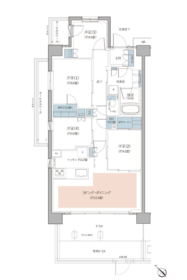 リーフィアレジデンス栗平テラス 間取り At TYPE