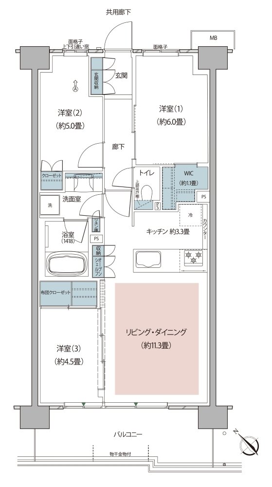リーフィアレジデンス栗平テラス 間取り B2 type