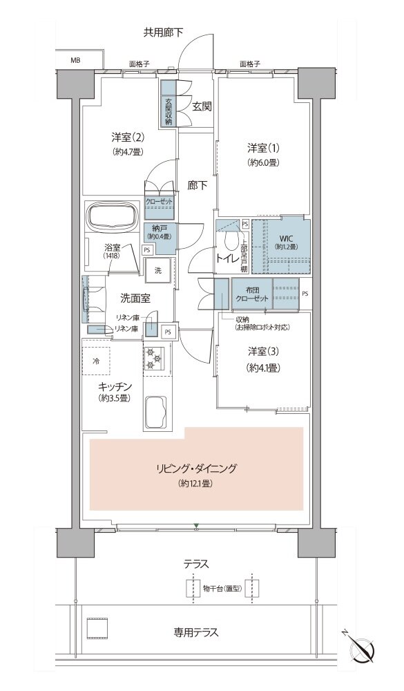 リーフィアレジデンス栗平テラス 間取り Ft type