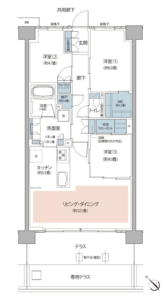 リーフィアレジデンス栗平テラス 間取り Ft type