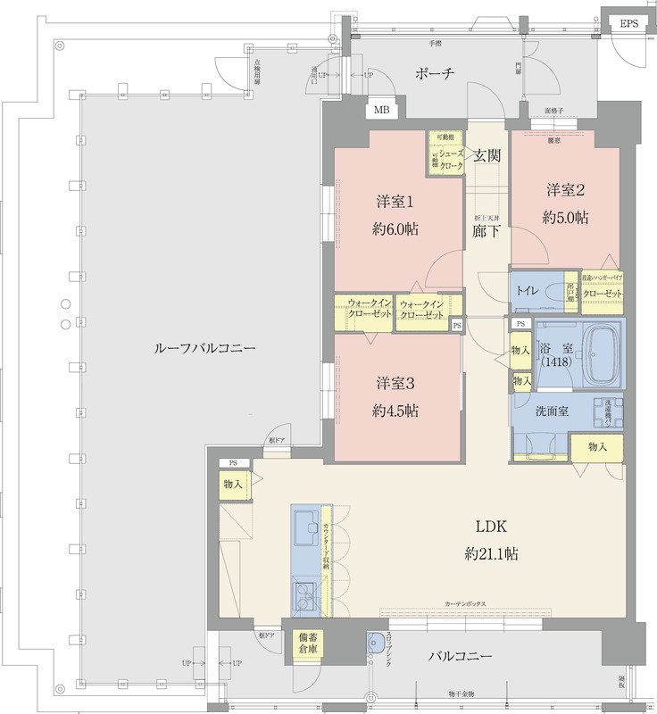 エイルマンション九大学研都市 間取り Eタイプ