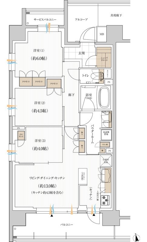 ユニハイム朝霞本町 間取り Eタイプ