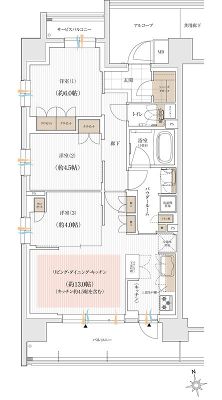 ユニハイム朝霞本町 間取り Eタイプ