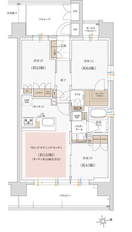 ユニハイム朝霞本町 間取り Lタイプ