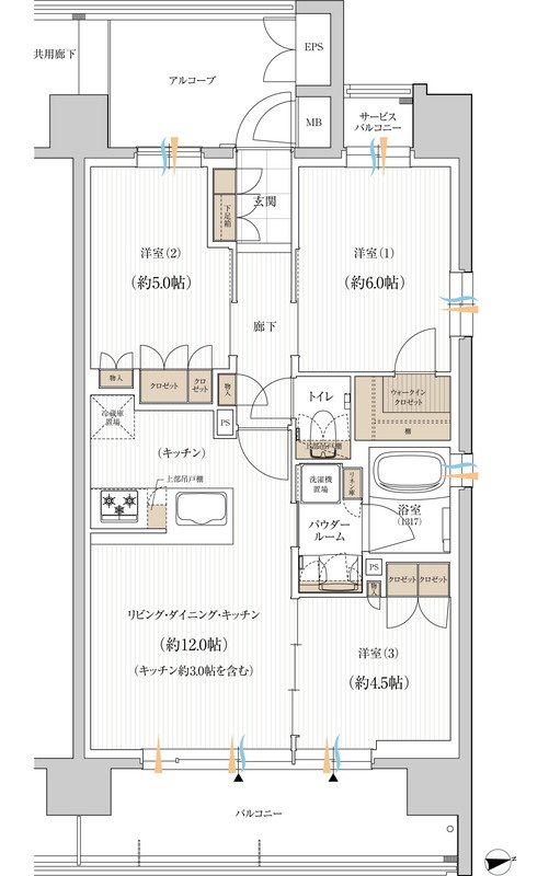 ユニハイム朝霞本町 間取り Lタイプ
