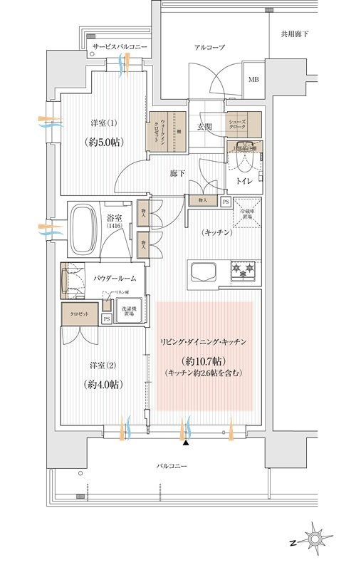 ユニハイム朝霞本町 間取り Aタイプ